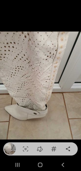 Cizme piele naturală perforata cu mărgeluțe