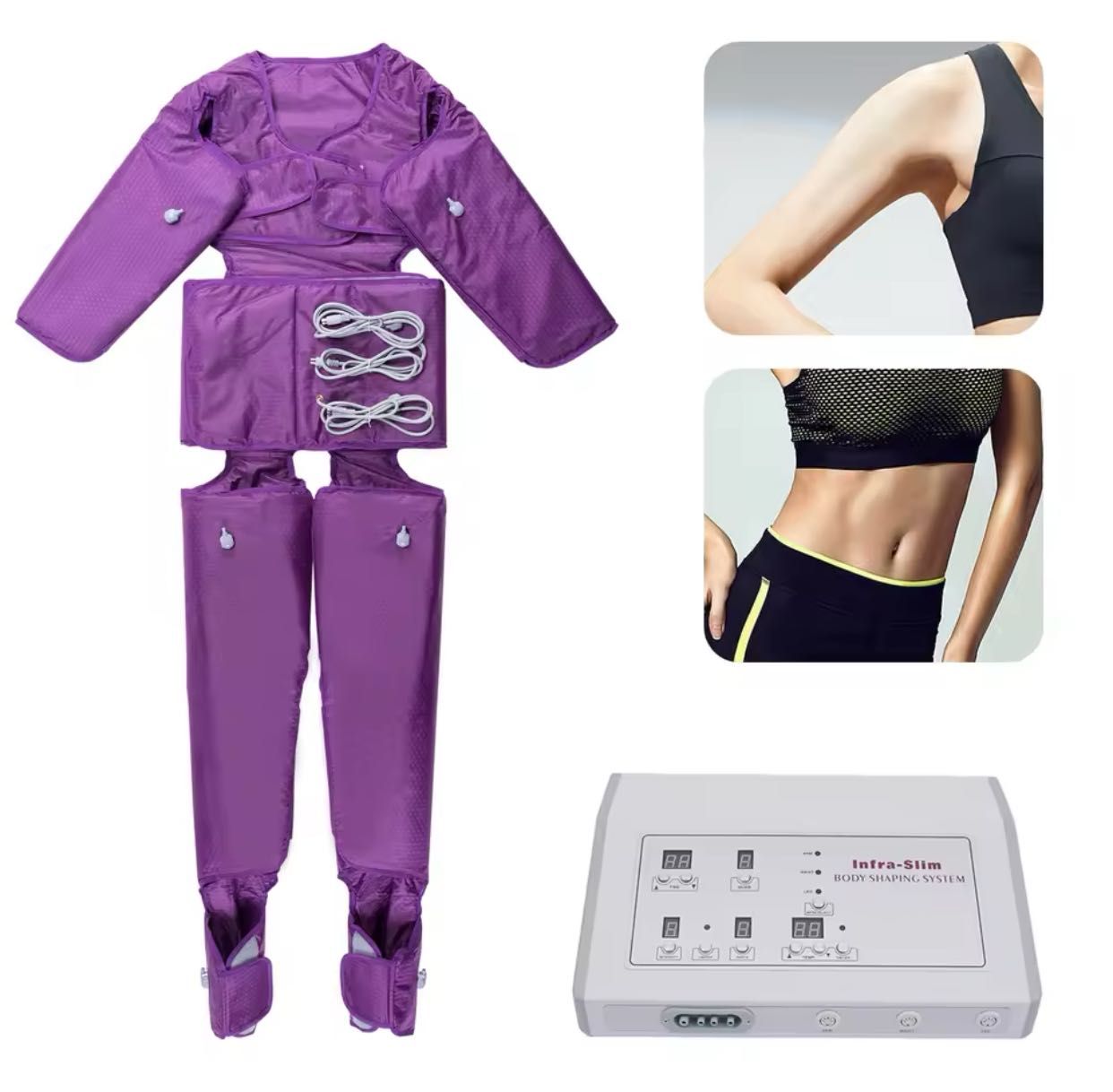 NOUAparat drenaj limfatic cu infrarosu cu costum gri