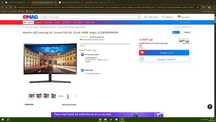 Monitor LED Samsung 24" Curved, Full HD, D-Sub, HDMI, Negru 60-72hz