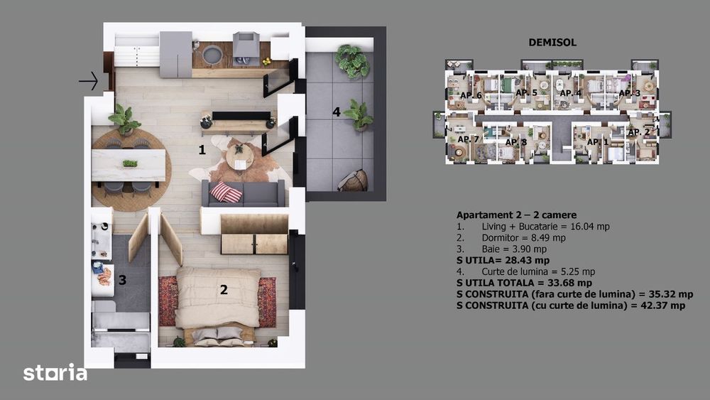 Apartament 2 camere Str Ion Creanga | 700m DN 1 | Pretabil investitie