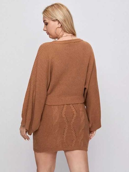 Елегантен Костюм, Син комплект. Комплект с пола, Есенен комплект