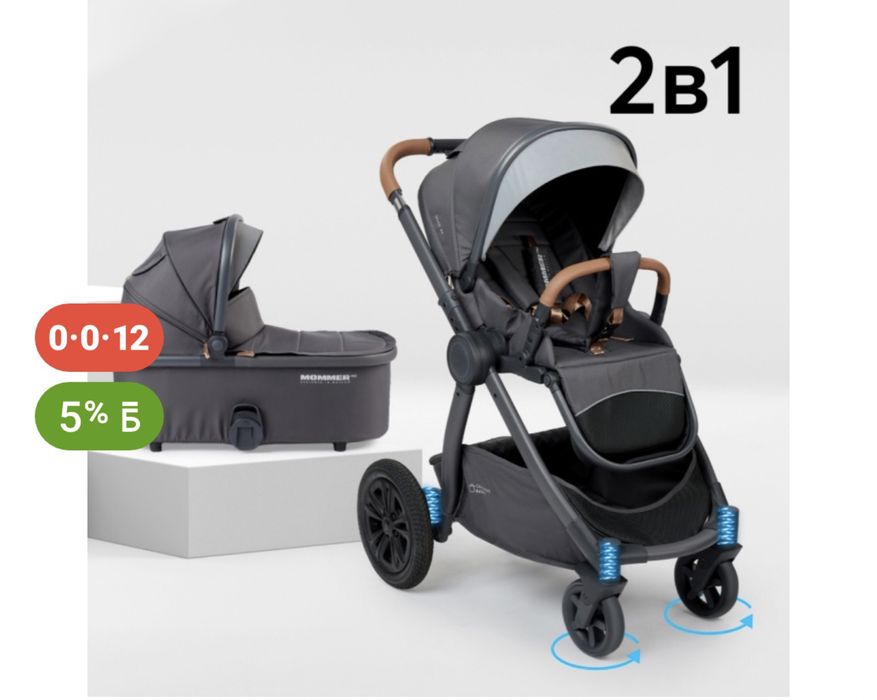 Детская коляска 2 в 1 Happy Baby Mommer pro