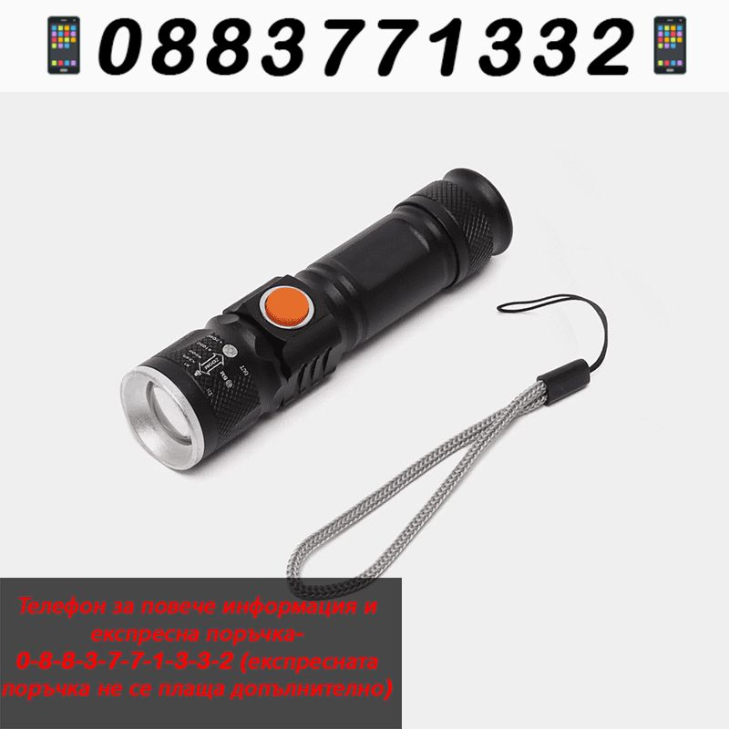 НЕМСКИ Джобно USB фенерче – USB Rechargeable LED Torch + ЛЕД ФЕНЕР