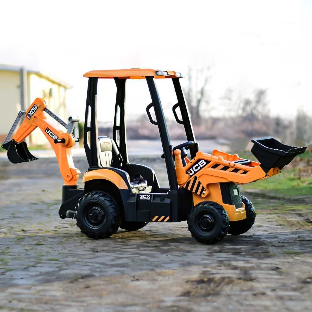 Tractoras electric pt copii JCB 70W 12V cu incarcator si cupa manuala