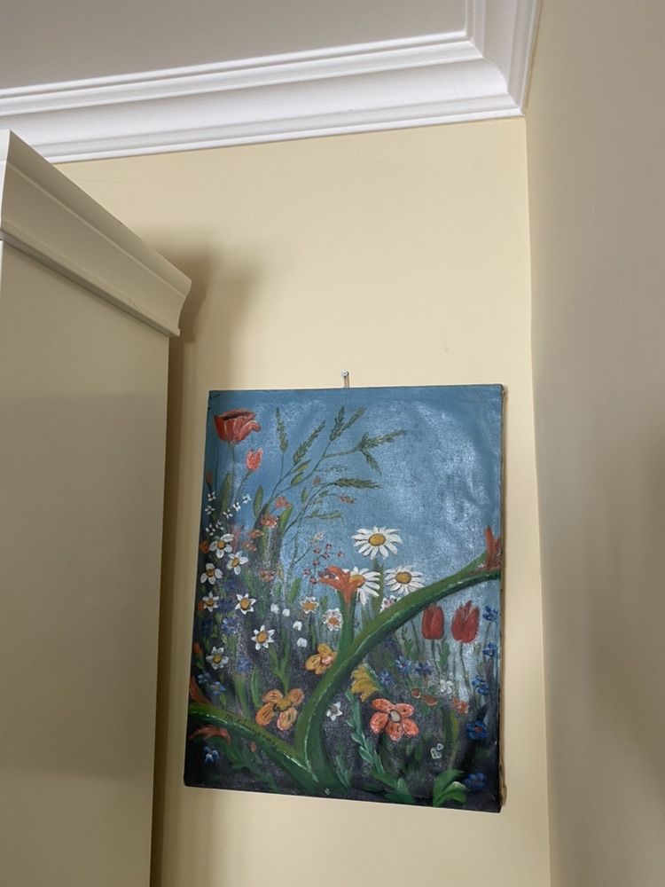 tablou-semnat-"Flori de camp"(realizat in anii'80), 52x40 cm