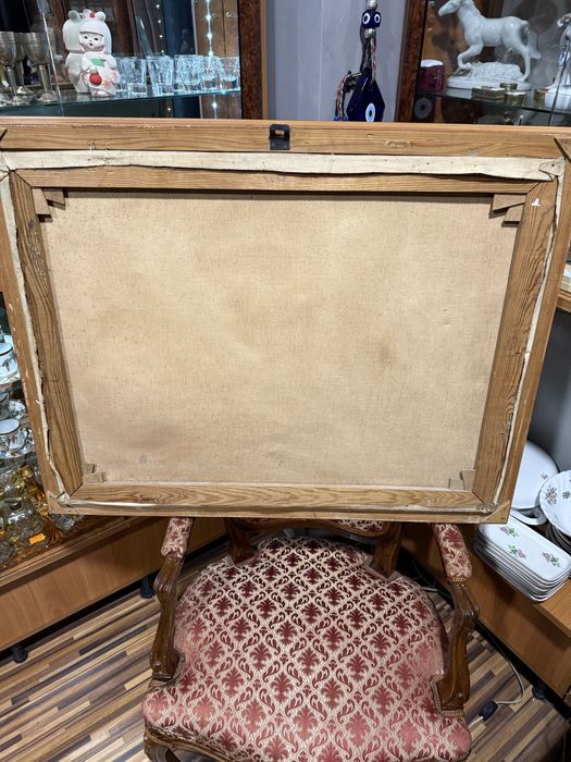 красива стара картина маслени бои платно