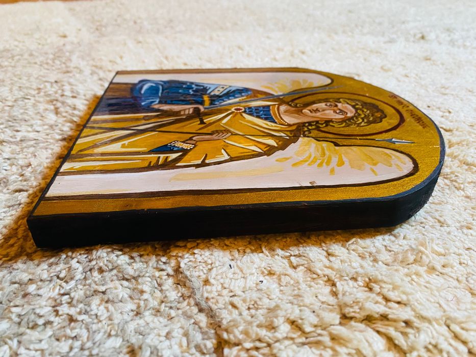 Icoana lemn Sf. Gheorghe - pictată manual