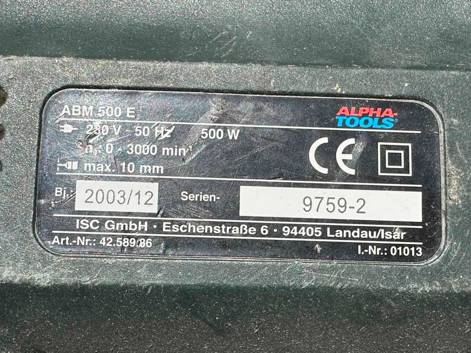 Бормашина Alpha tools abm500e 500W