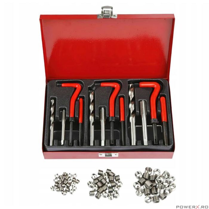 Kit reparare filete deteriorate, 88 piese, M8, M10, M12, Kraft