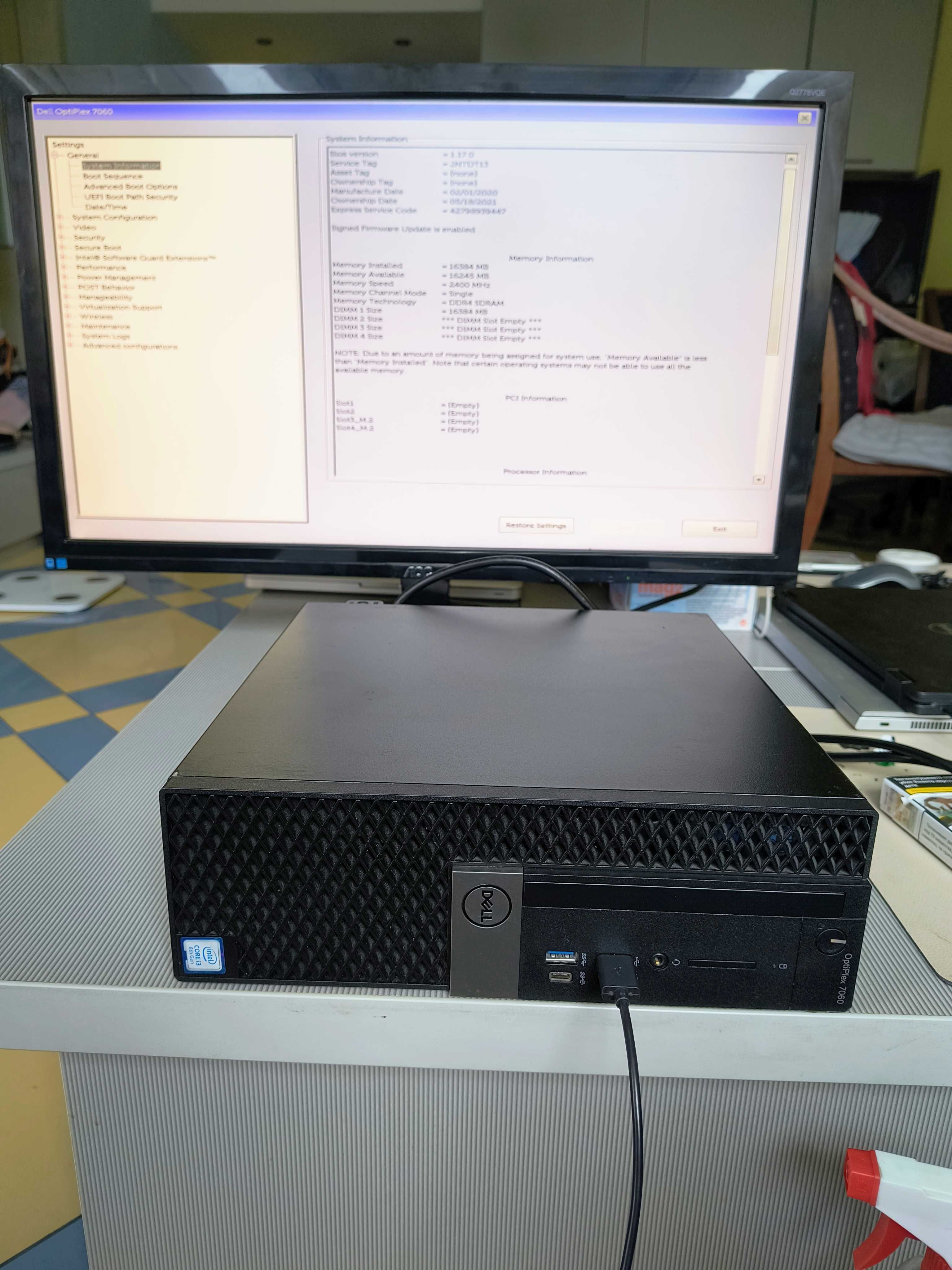 Dell Optiplex 7060 SFF,i3 Gen 8 ,3.6GHz 16GB RAM