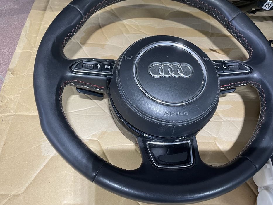 Volan piele trei spite Audi S8 , A8, plansa bord airbaguri centuri