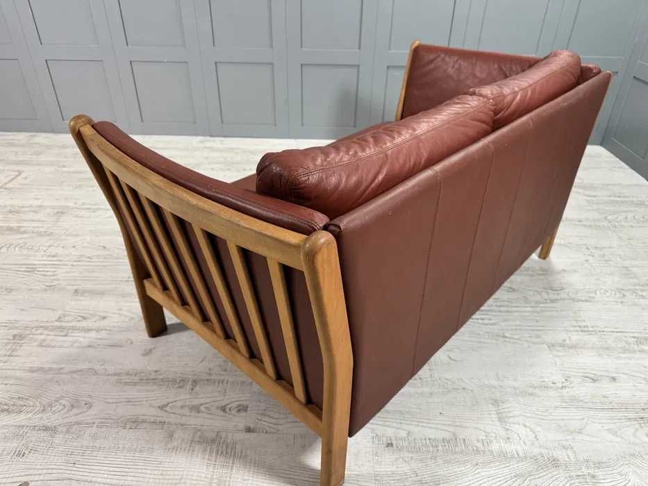 Датски диван 2-ка естествена кожа Д1088-Д