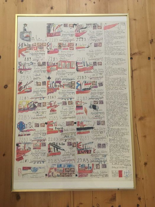 Horst Janssen print semnat colaj expozitional afis arta original 1979