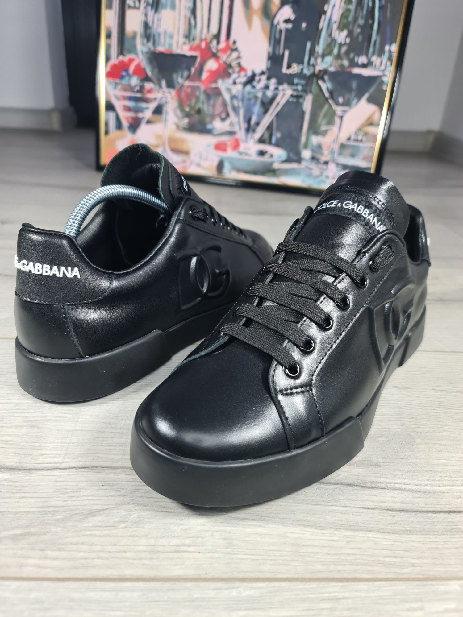 Sneakers-Dolce&Gabanna-Negru -Transport-Gratuit-Breloc-LV+Parfum-Cadou