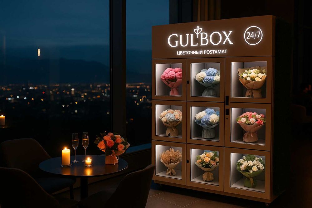 GulBox- Готовый Цветочный Бизнес 24/7, Цветочный вендинговый аппарат