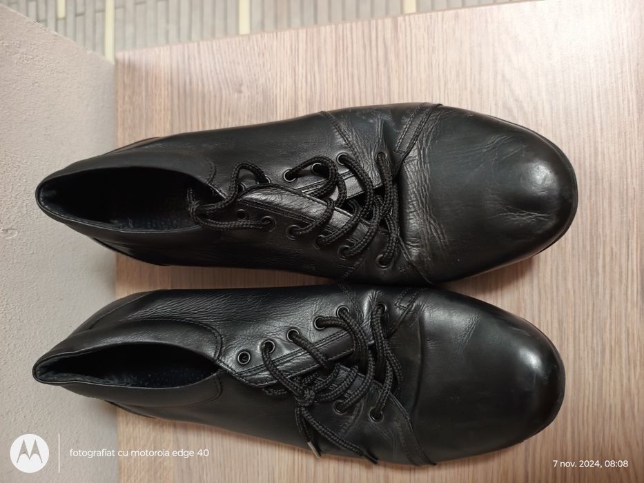 Pantofi  piele naturala neagra , Nr 43