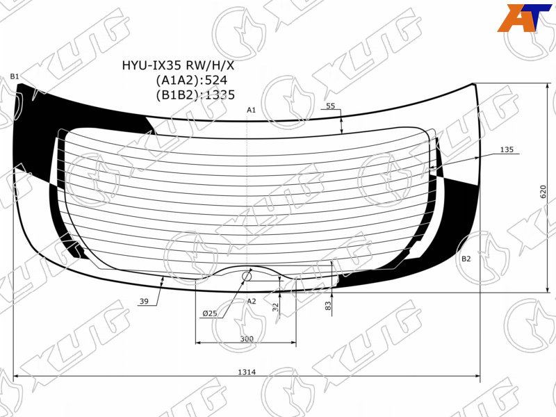 Стекло заднее с обогревом  Hyundai Tucson