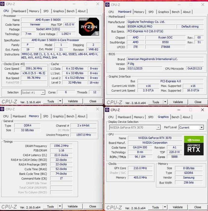 PC gaming Ryzen™ 5 5600x/ RTX 3070 8 GB/ 32 Gb RAM/ SSD M2 1TB