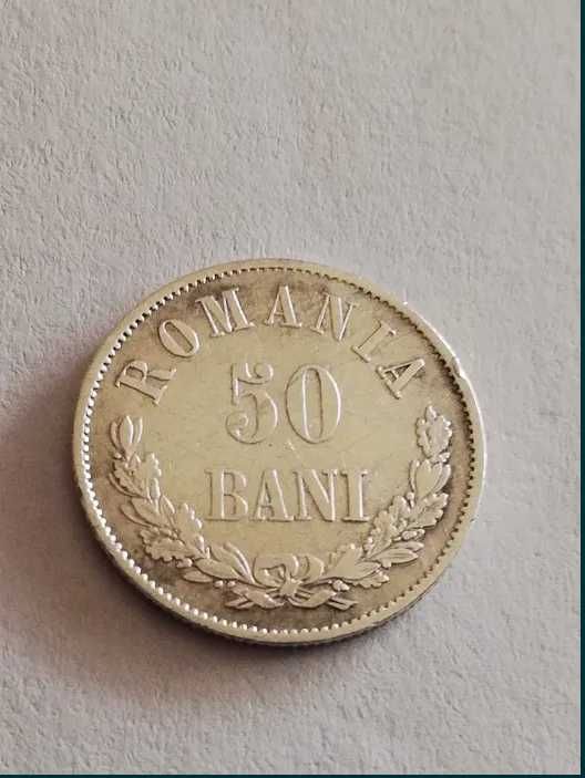 Monedă argint - 50 Bani 1873.