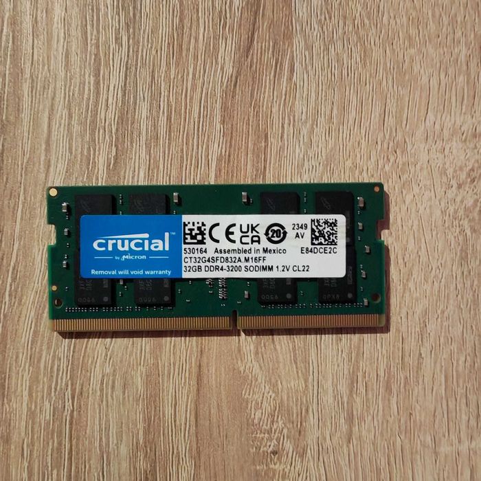 Memorie RAM Laptop Crucial 32GB 3200MHz - Testata, CT32G4SFD832A.M16FF