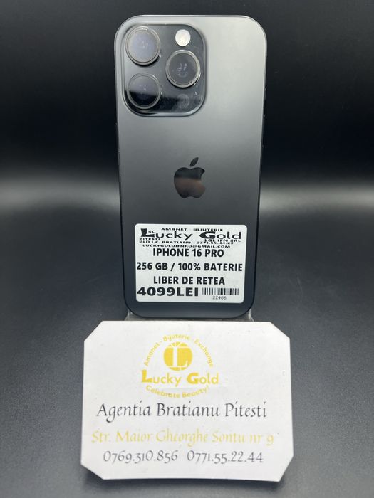 Iphone 16 Pro 256GB 100% Baterie Liber de retea cod produs 22406