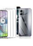 Motorola G24/G34/G54/G84 - Husa Anti Soc Clear + Folie Sticla Curb 10D