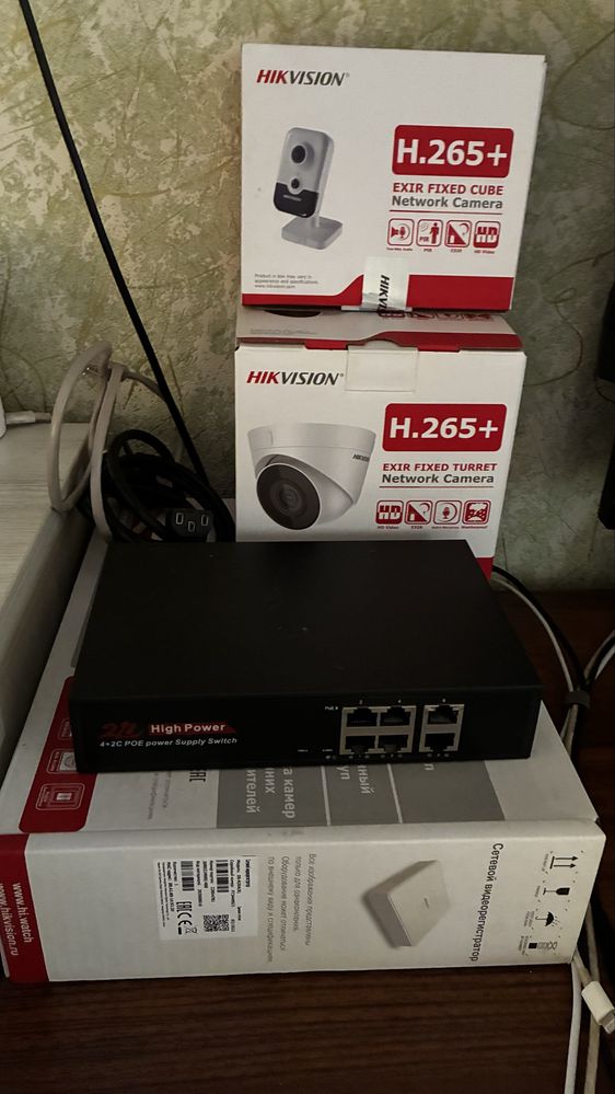 Dvr комплект 2 камеры 4+2C POE power