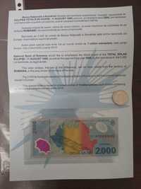 Bancnota 2000 lei eclipsa