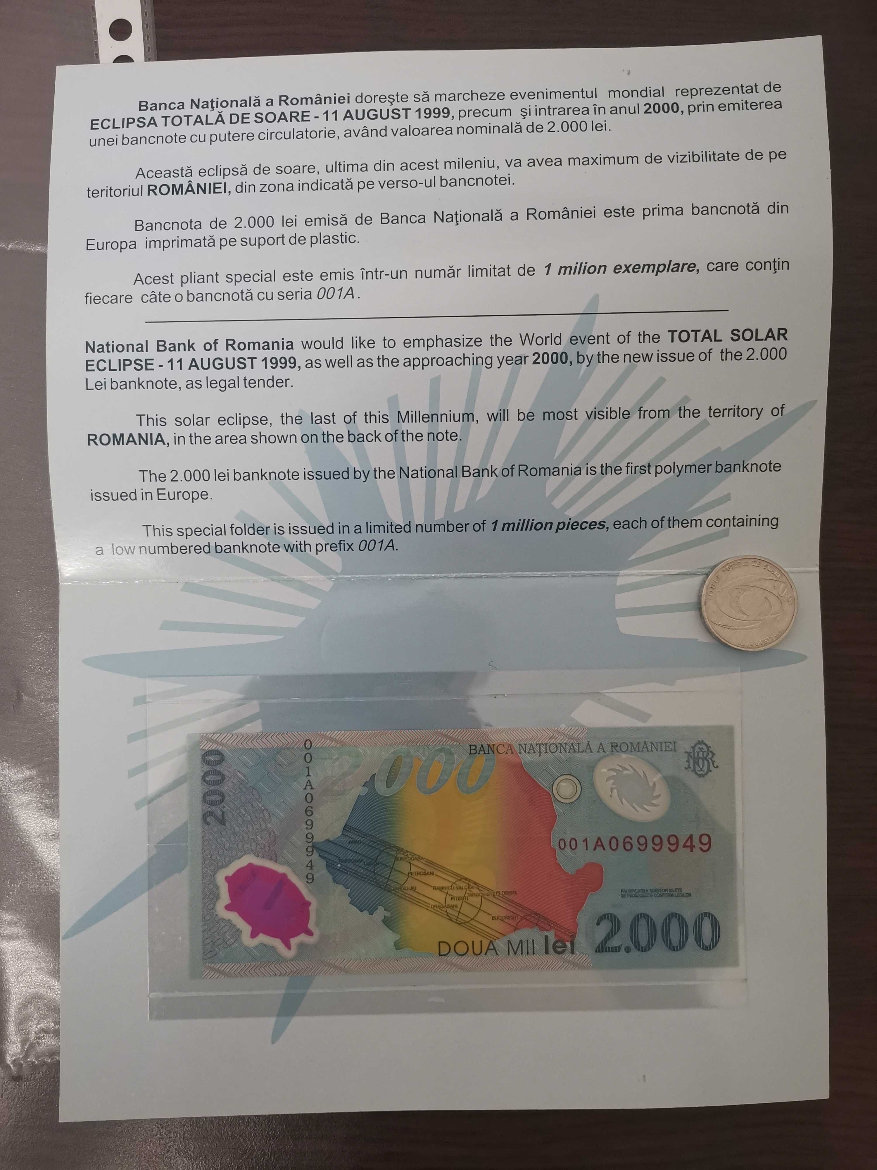 Bancnota 2000 lei eclipsa