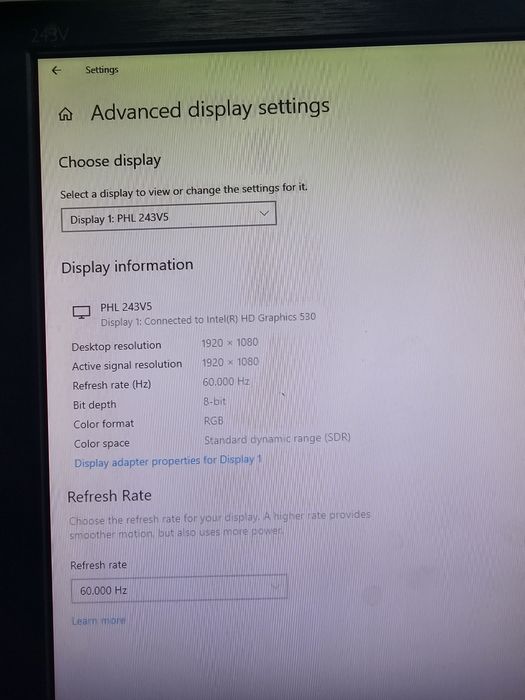 Monitor Phillips 24" model 243v5