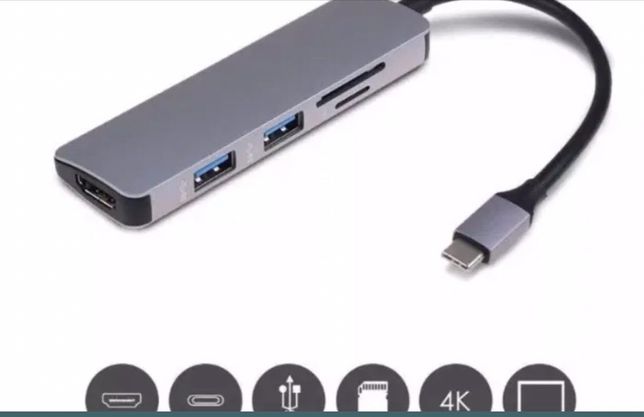 Adaptor MacBook Hub 5 in 1 USB-C to Usb 3.0 4K HDMI Card Reader NOU