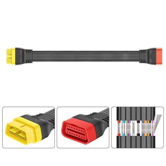 Prelungitor Cablu Adaptor OBD2 16 Pin Mama - OBD 16 Pin Tata, 36cm
