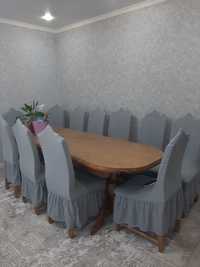 Продам стол +12 стульев дерево натуральное полностью
