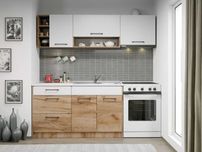 Set Mobila Bucatarie Gastro 200 Alb/Stejar – C08