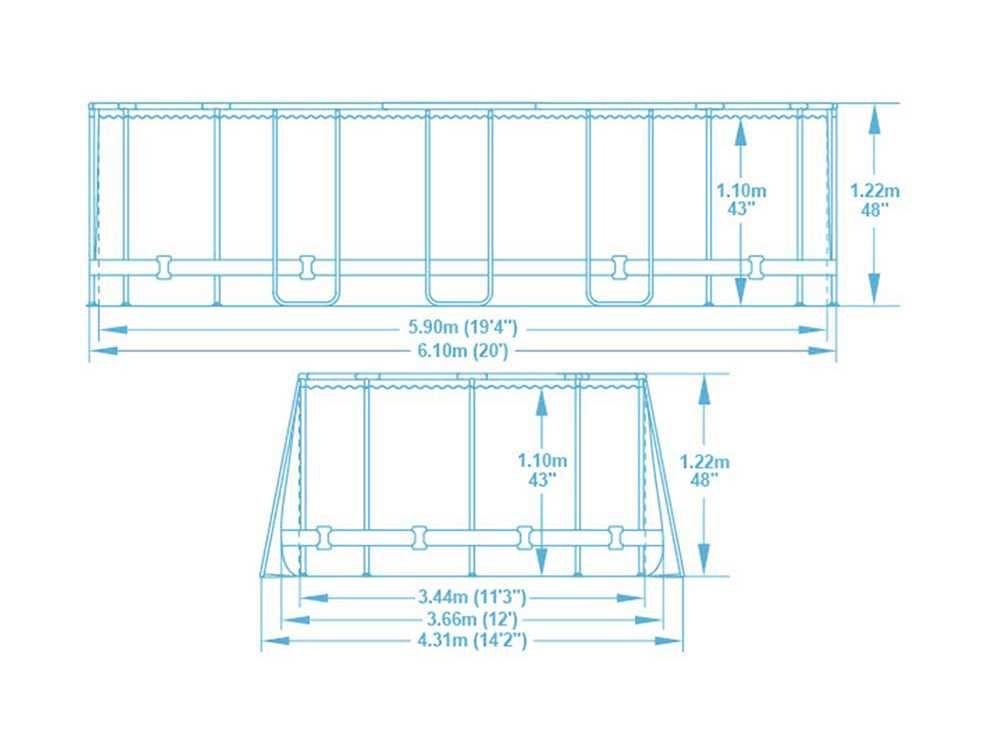 Басейн с конструкция, 610x366x122см, Bestway 56719, с аксесоари