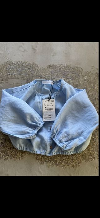 Новая рубашка лен zara 6/7 лет