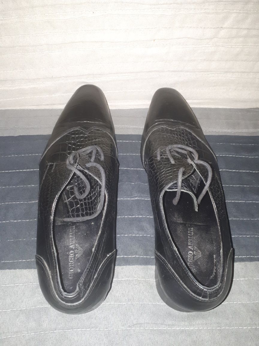 Pantofi piele Giorgio Armani, barbatesti, originali, negru, marime 41