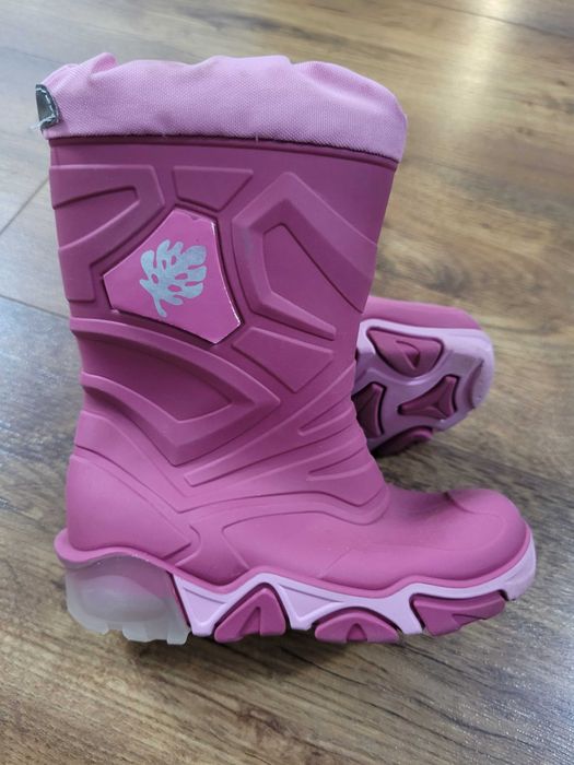 Cizme de ploaie roz cu lumini marime 22/23