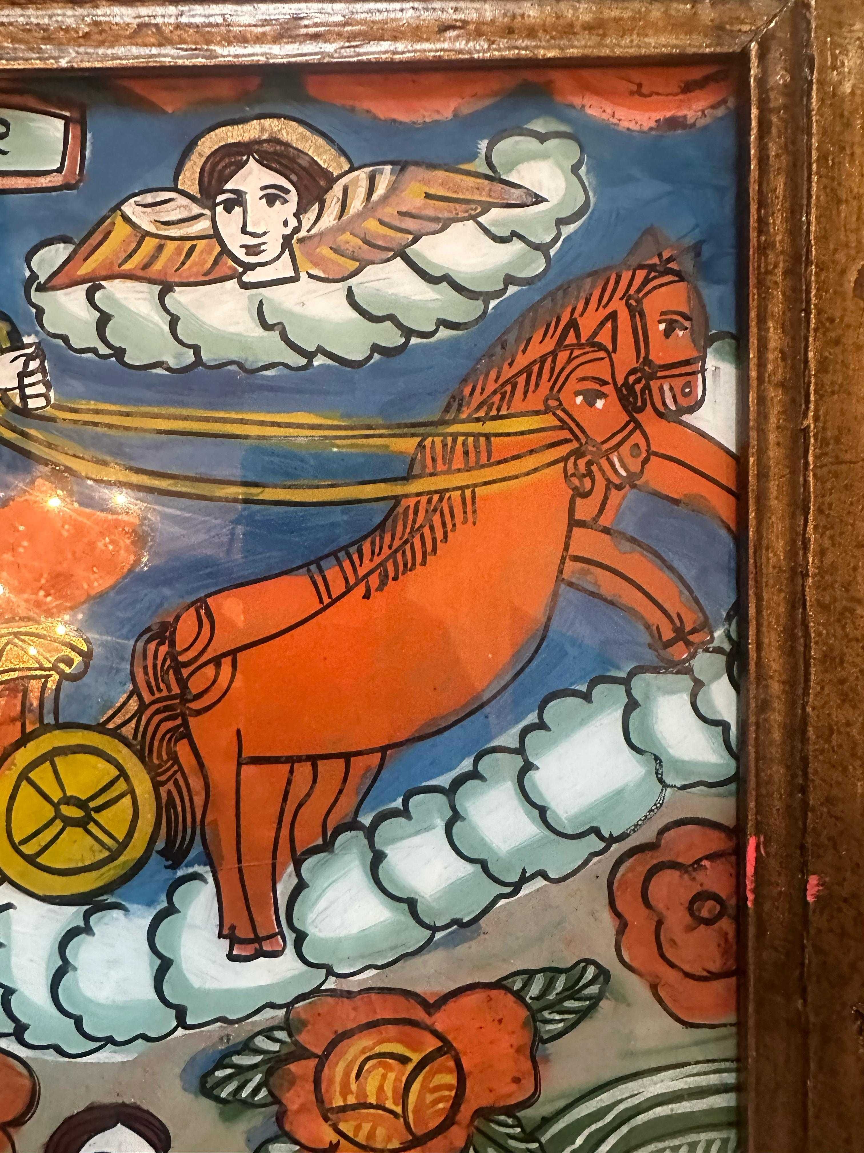 Icoană pe glajă „Sf. Ilie”, atelier din Nicula, jumătatea sec. XIX