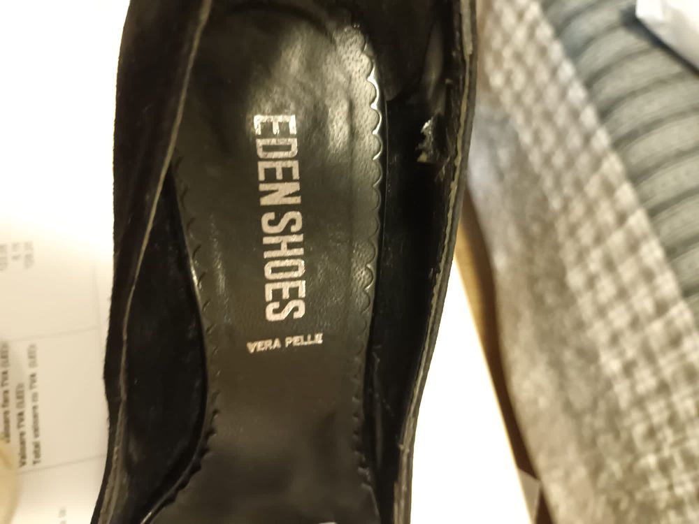 Pantofi piele intoarsa negri Eden Paris 37