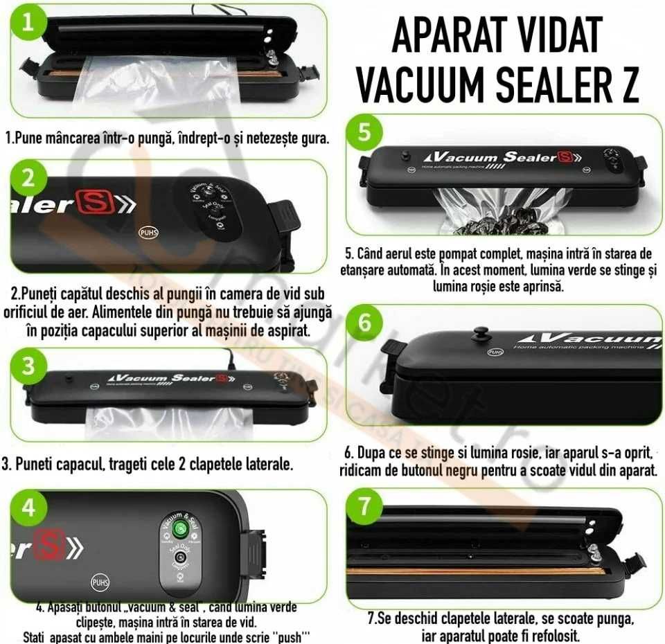 Aparat de vidat si sigilat Vacuum Sealer pungi incluse