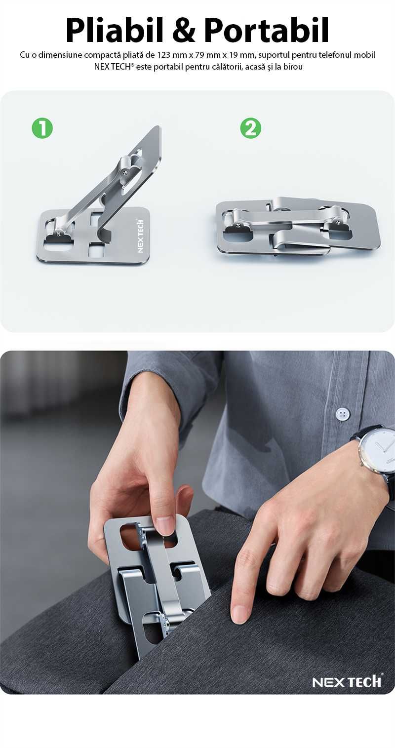 Suport Aluminiu Telefon / Tableta NEX TECH® Design Minimalist