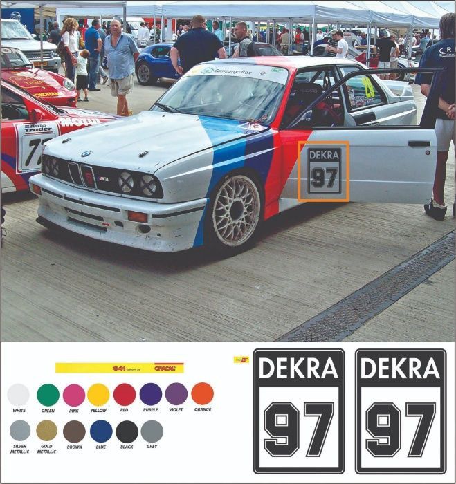 Стикер dekra по ваш номер и размер bmw opel ford renault vw sport