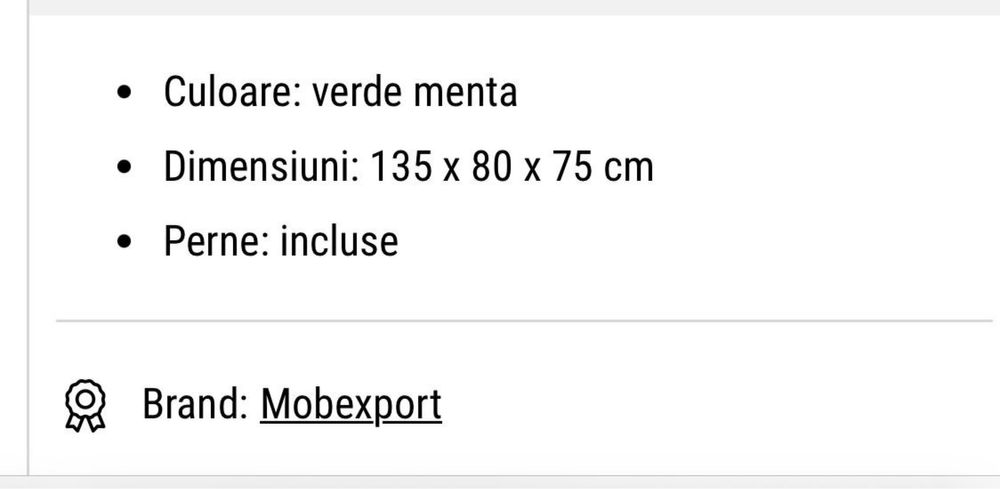 Canapea  extensibila verde mint