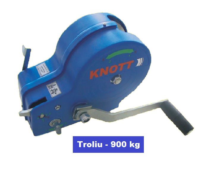 Troliu,winch manual KNOTT 500kg, 900 kg, 1150 kg