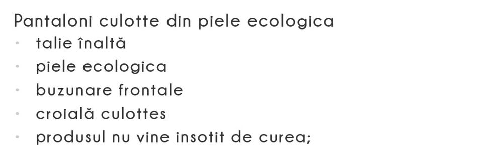 Pantaloni culotte piele ecologica Nissa