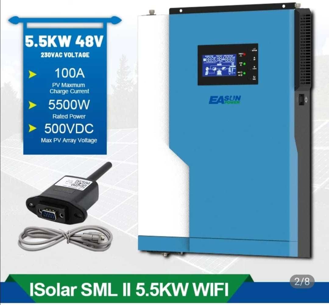 Invertor solar hibrid Offgrid 48V 5.5KW/ 11 Kw MPPT 100A  WIFI inclus