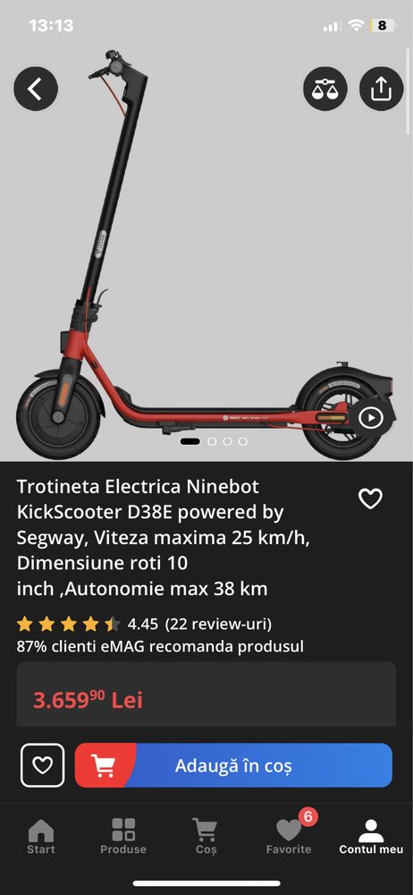 Trotineta Electrica Ninebot D38E