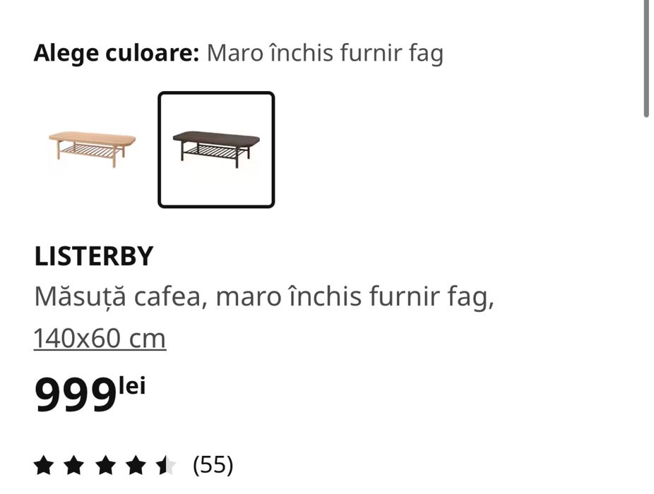 Masuță cafea IKEA LISTERBY