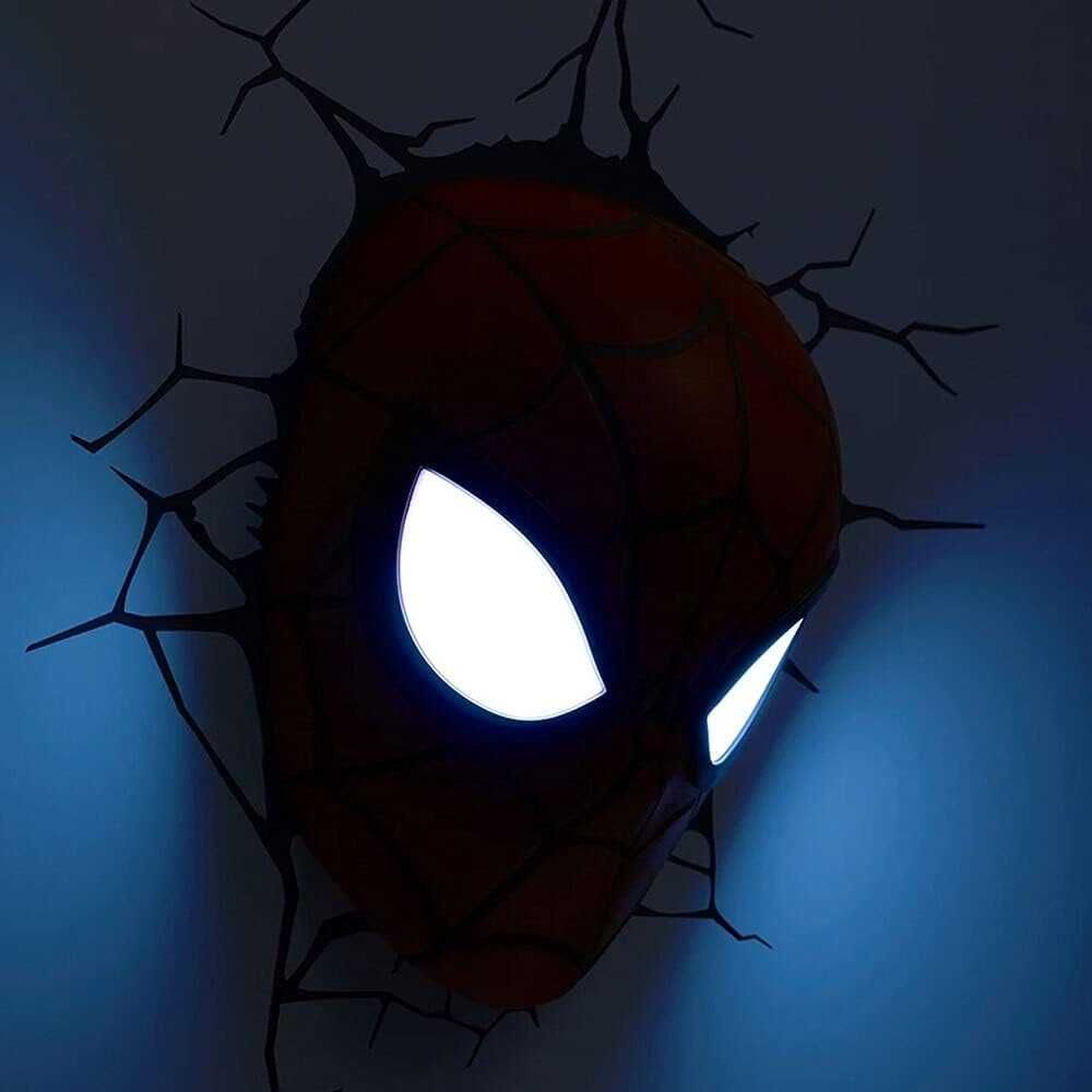 Лампа за детска стая за стена 3D Глава на Спайдърмен Марвел Spiderman